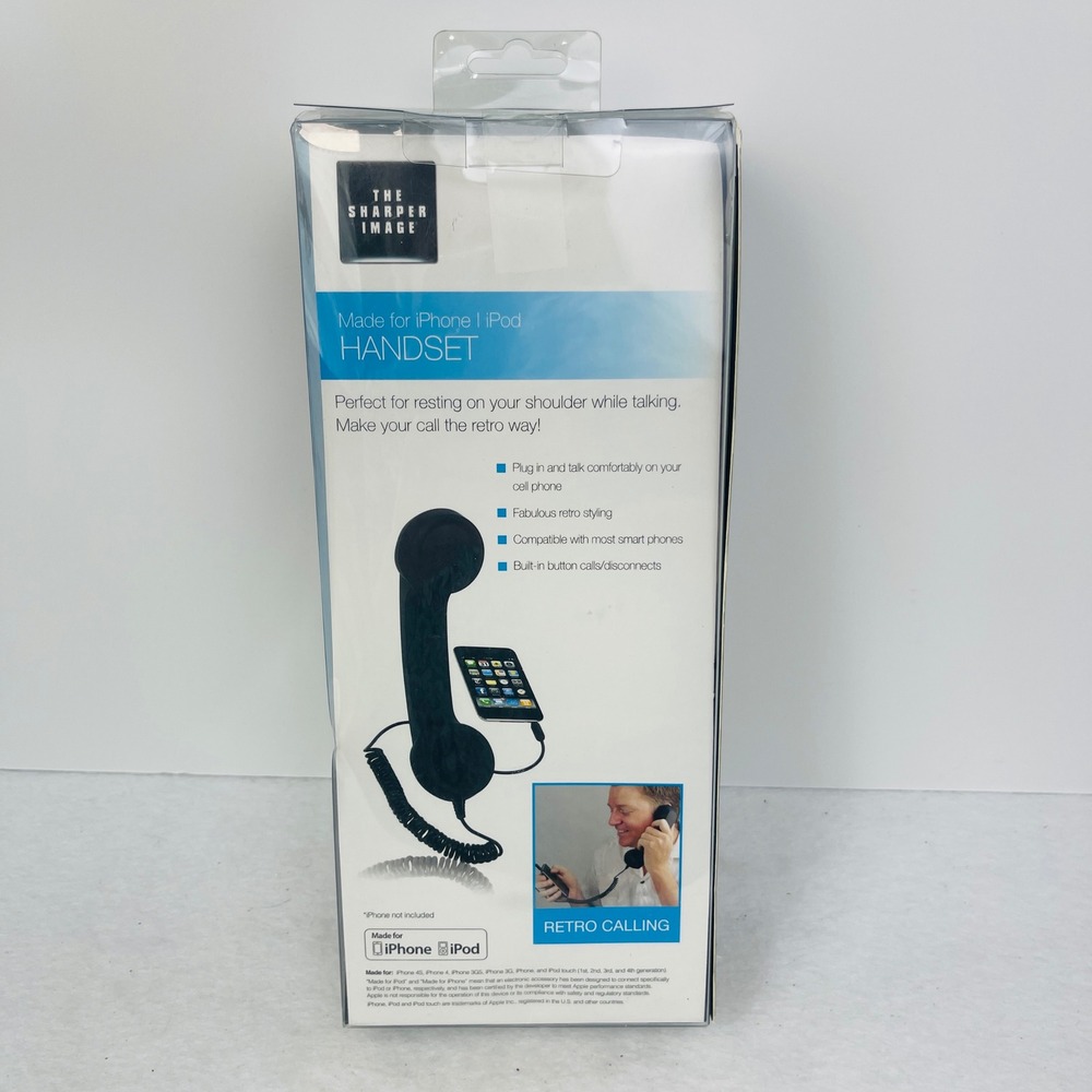The Sharper Image Retro Handset for iPhone iPod Pink Vintage Style Wired Phone